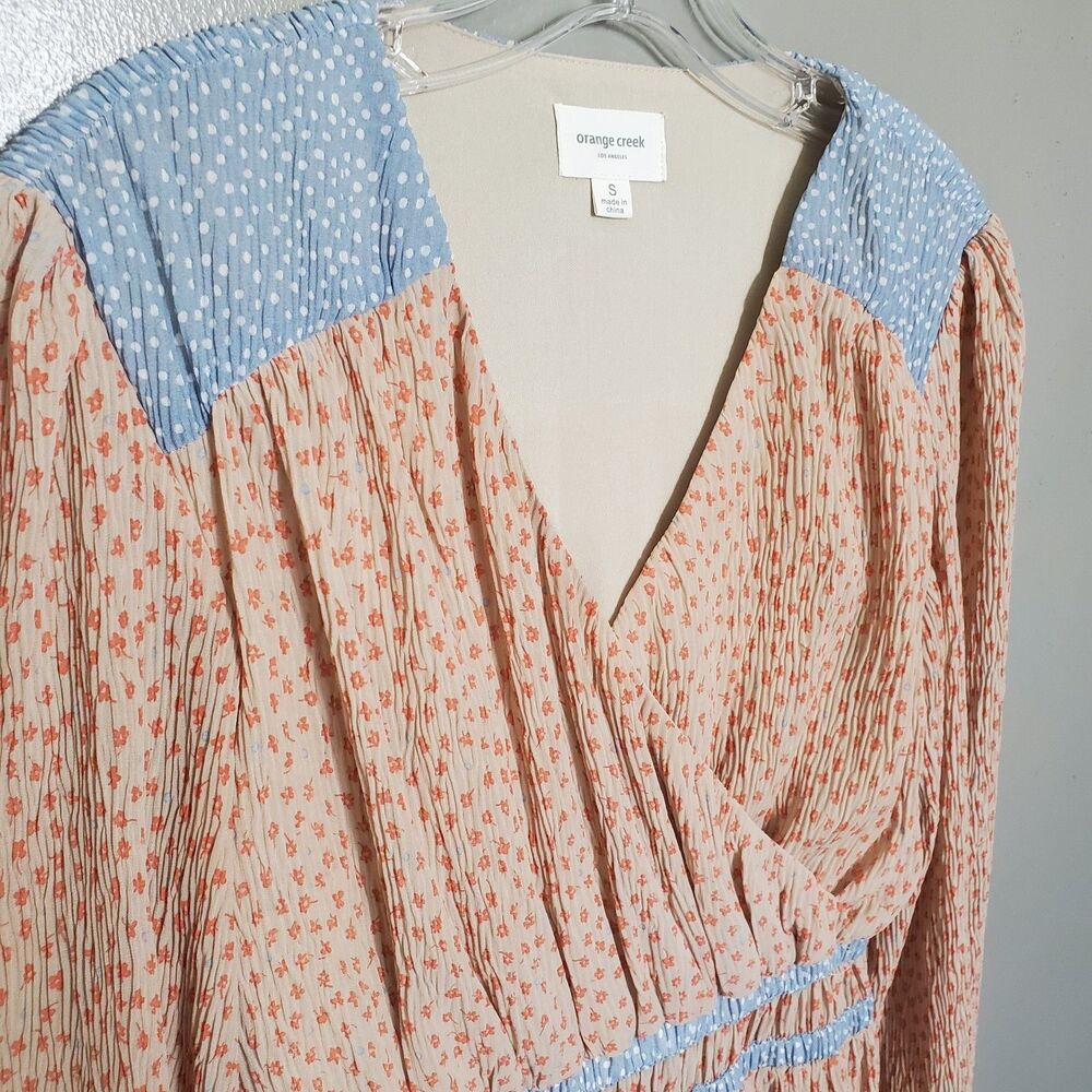 Orange Creek Dress Womens Size Small Floral Midi Cottagecore Prairie Lined - Picture 4 of 13
